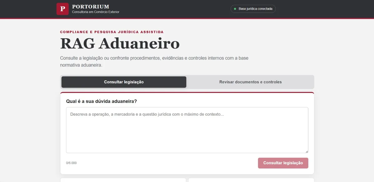 Tela do RAG Aduaneiro